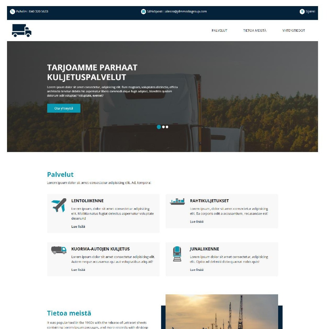 Kuljetus | Alireza Ebrahimi Full stack web developer, alireza.fi